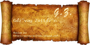 Gévay Zoltán névjegykártya